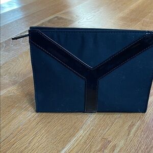 Black YSL yves saint laurent cosmetic bag